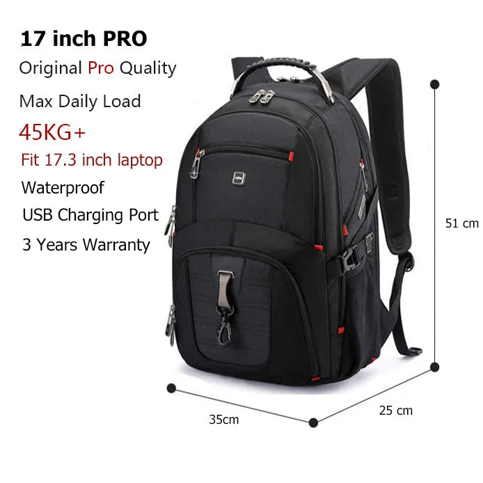 Swiss-Multifunctionele 17 inch laptop backpack water- resistant