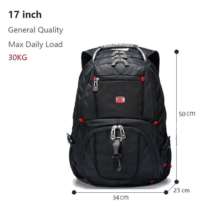 Swiss-Multifunctionele 17 inch laptop backpack water- resistant