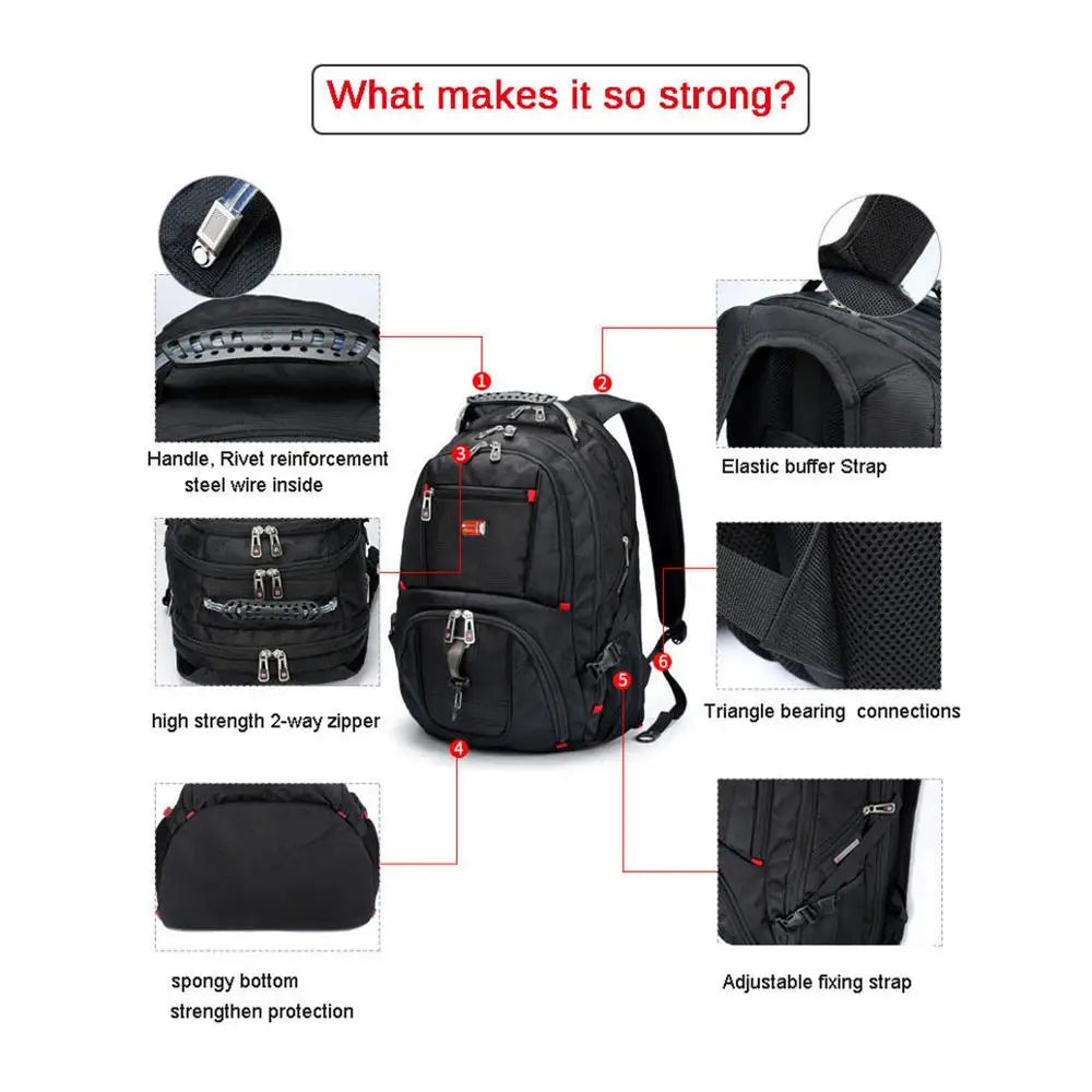 Swiss-Multifunctionele 17 inch laptop backpack water- resistant